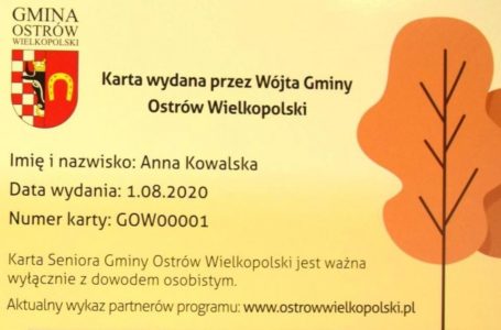 KARTA SENIORA GMINY OSTRÓW WIELKOPOLSKI OD 1 SIERPNIA