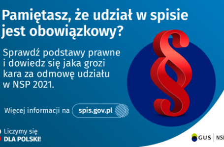 NARODOWY SPIS POWSZECHNY LUDNOŚCI I MIESZKAŃ 2021 TRWA DO 30 WRZEŚNIA 2021 R.